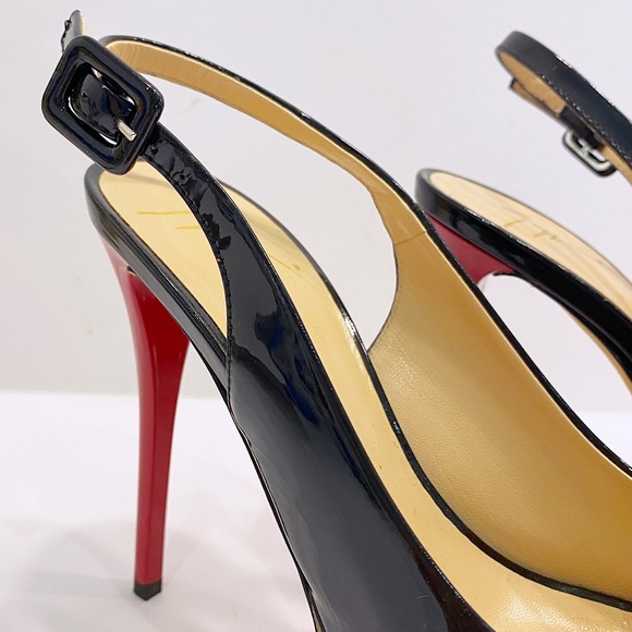 Giuseppe Zanotti Black Patent Peep Toes - 38.5 - Picture 9 of 11